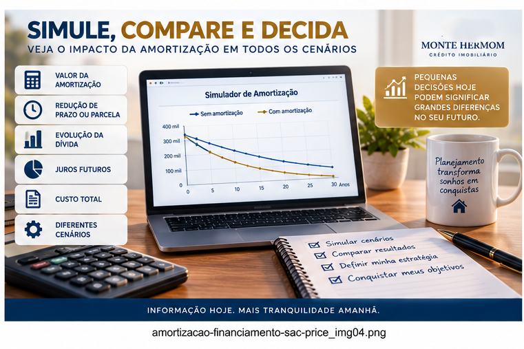 Simulação de cenários de amortização do financiamento imobiliário