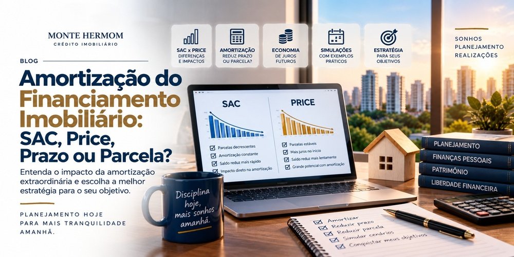 Amortização de financiamento imobiliário no SAC e Price
