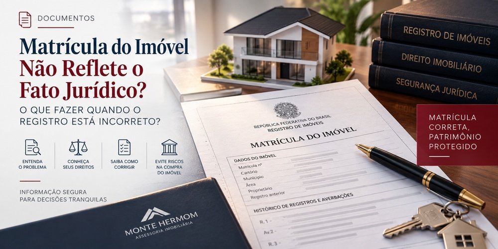 Matrícula de imóvel e análise de registro para verificar se o ato registral corresponde ao fato jurídico
