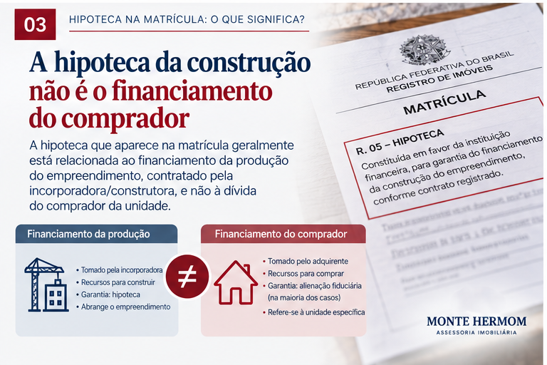 Hipoteca registrada na matrícula do imóvel novo