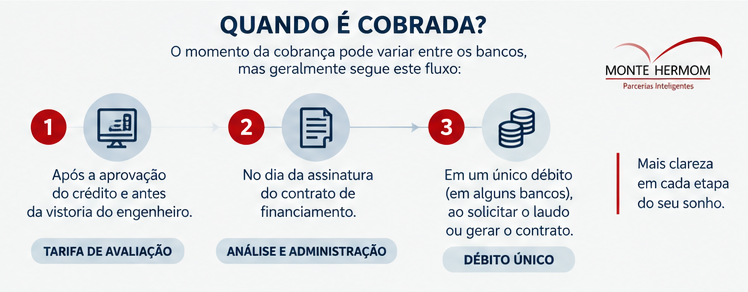 Momento de cobrança da tarifa de avaliação e contratação