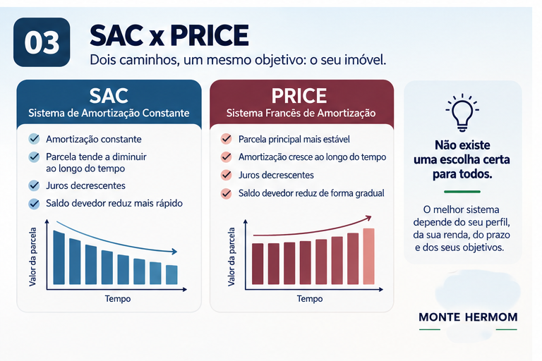 Comparação entre SAC e PRICE no financiamento imobiliário