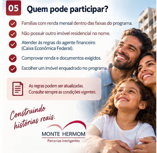 Quem pode participar do Minha Casa Minha Vida