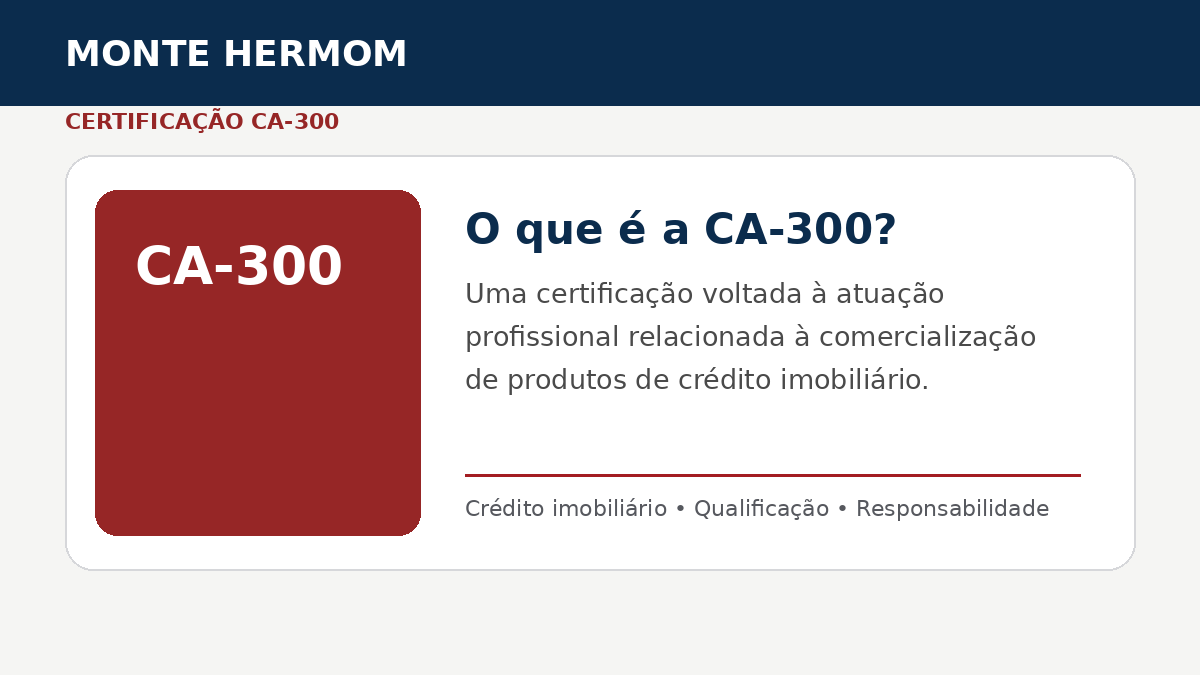 Profissional estudando para a certificação CA-300 de crédito imobiliário