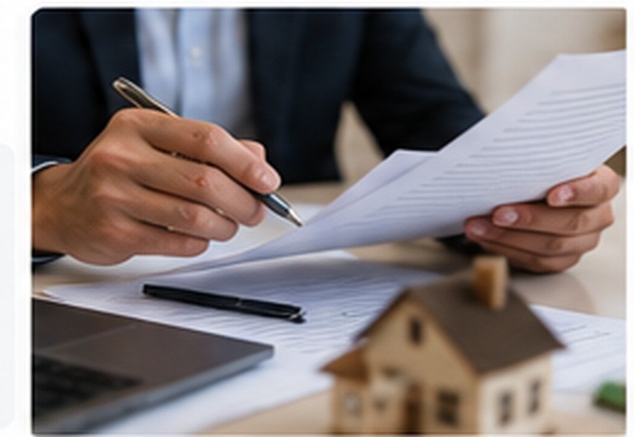 Documentos organizados para conferência antes da análise do financiamento imobiliário