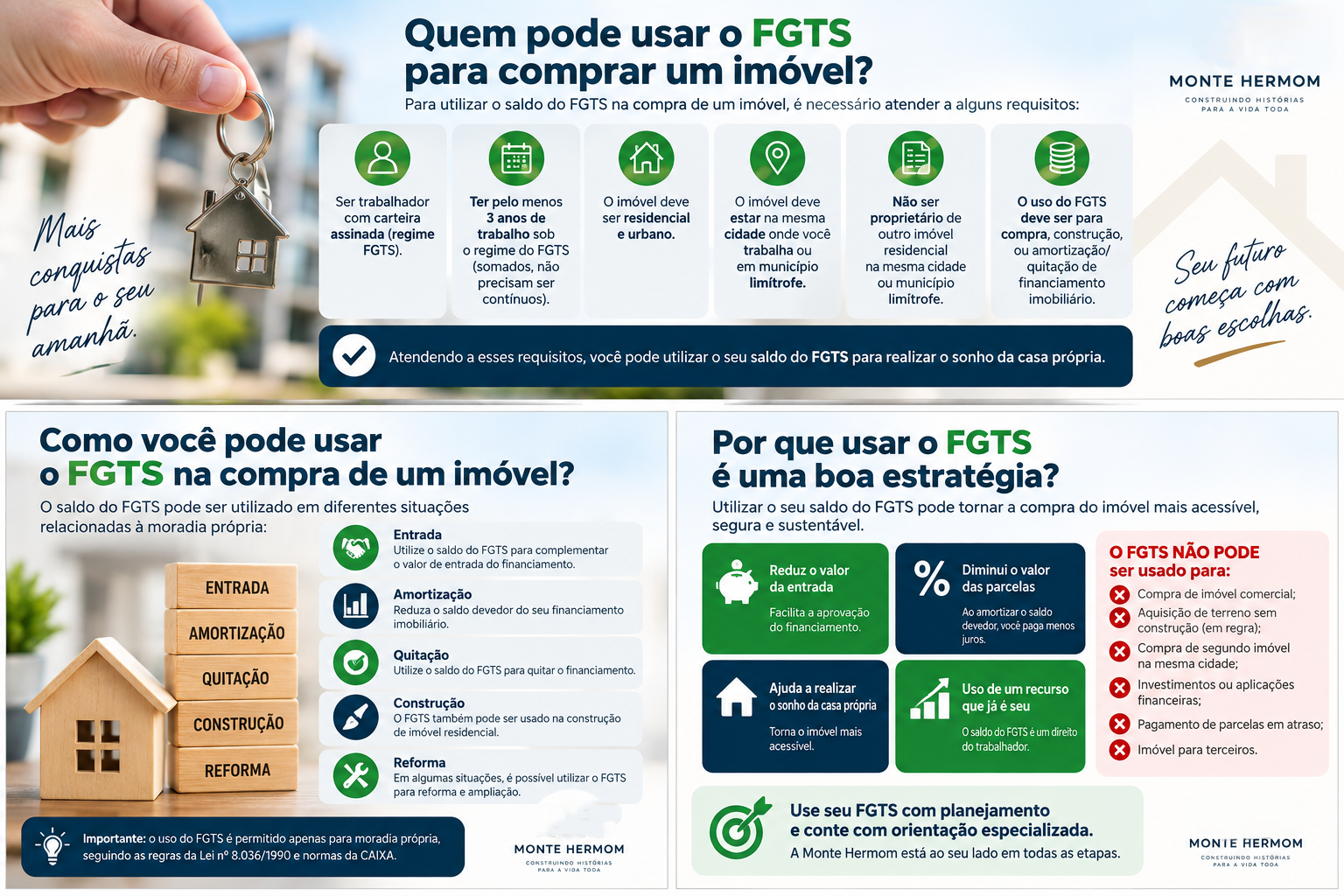 Guia visual das principais regras para utilização do FGTS na compra de imóvel