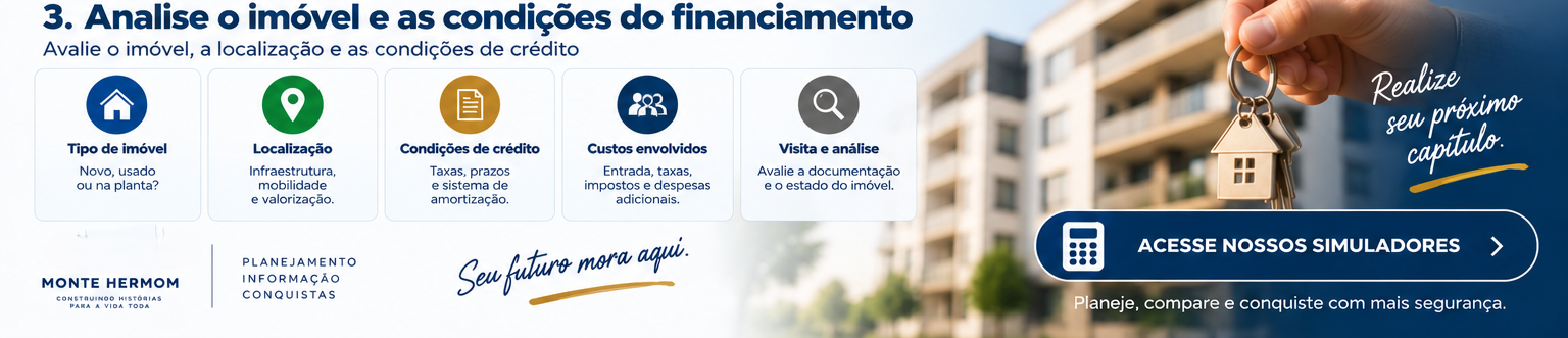 Planejamento completo da compra de imóvel com análise financeira e tomada de decisão